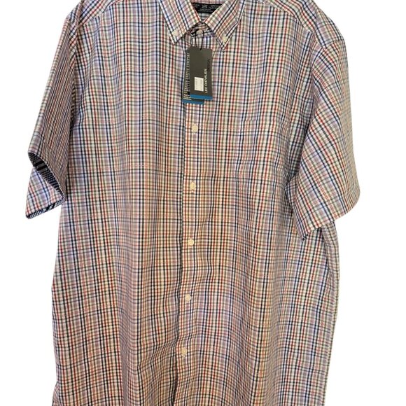 Men's Leo Chevalier 100% cotton No iron short sleeve button down shirt Size1X - Picture 3 of 8